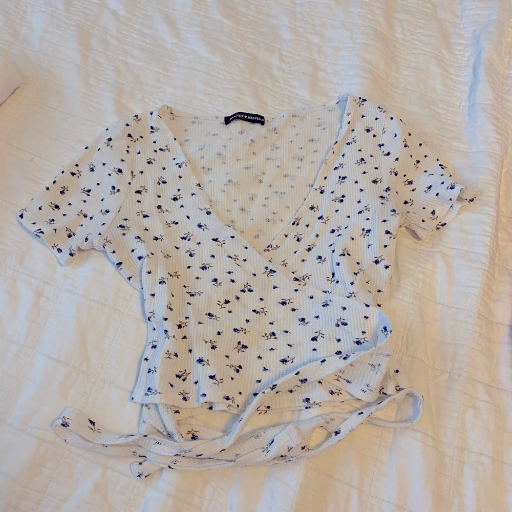 floral brandy melville wrap tee
